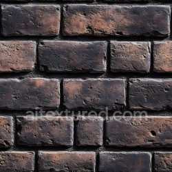 seamless Seamless 3D PBR Cracked Dark Brick Wall Texture with Rough Surface and Subtle Holes texture 8k free download PBR