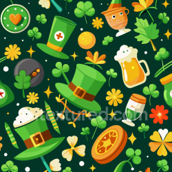 seamless Seamless 3D PBR Texture with St Patrick Themed Digital Paper Pattern texture 8k free download PBR
