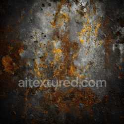 seamless Seamless 3D Cracked and Rusted Metal PBR Texture with Jagged Holes and Orange Corrosion texture 8k free download PBR
