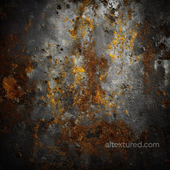 Cracked and Rusted Metal PBR Texture with Jagged Holes and Orange Corrosion Rust texture preview