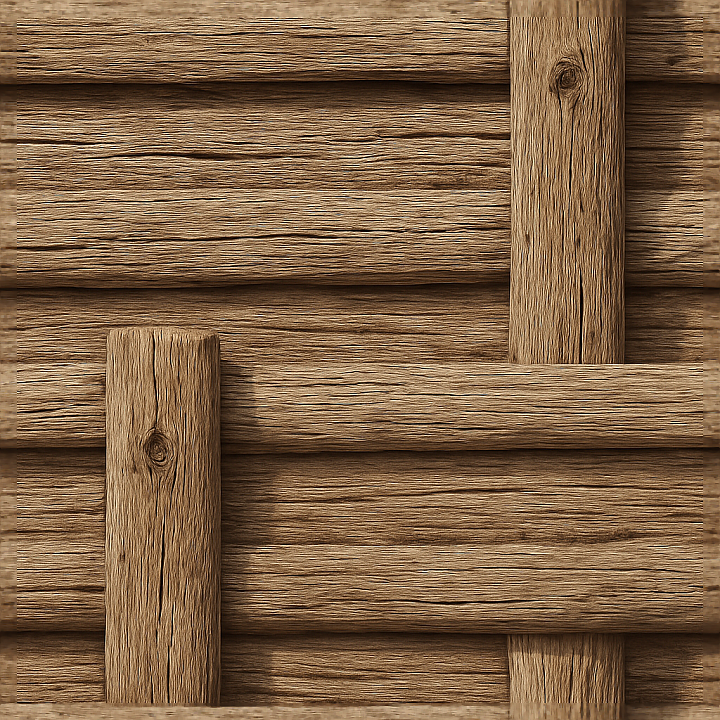 Split Rail Fence With Dry Wood And Sunlit Fence Post Natural A… seamless PBR texture preview