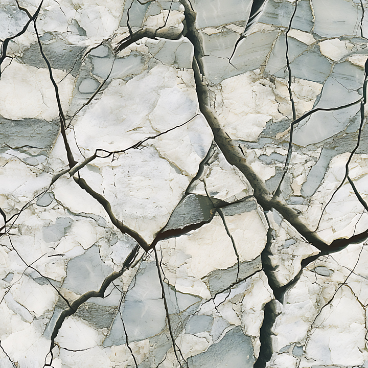Cracked Stone Ground With Pale Gray And White Tones seamless PBR texture preview
