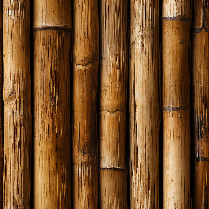 Bamboo Featuring Polished Brown Vertical Culms seamless PBR texture preview