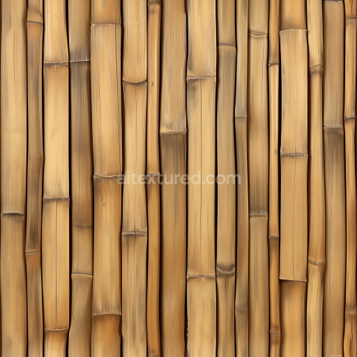 Seamless 3D Bamboo Wood PBR Texture with Vertical Natural Stalks