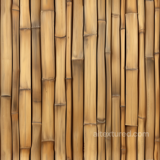 Bamboo Wood PBR Texture with Vertical Natural Stalks seamless Wood PBR texture