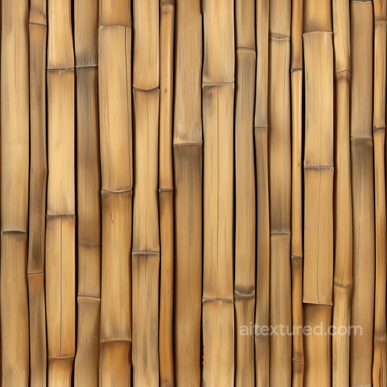 Bamboo Wood PBR Texture with Vertical Natural Stalks Wood texture preview