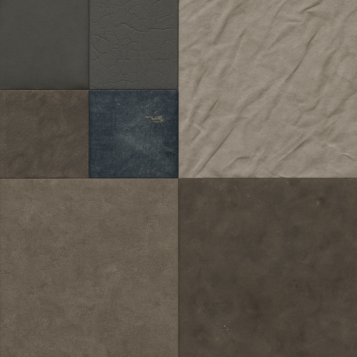 Smooth Rubber Surface With Cracked Rubber And Worn Fabric Blend seamless PBR texture preview
