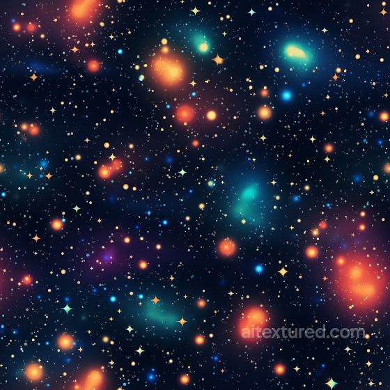 Space PBR Texture Featuring Vibrant Starfield and Nebula Clouds Star, space, planets texture preview