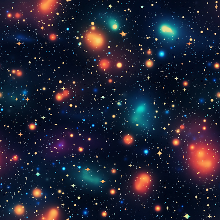 Space Featuring Vibrant Starfield and Nebula Clouds seamless PBR texture preview