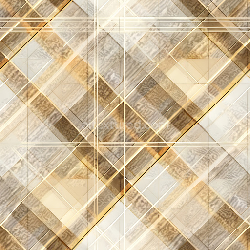 Seamless 3D PBR Plaid Texture in Beige and Brown with Layered Overlay Pattern