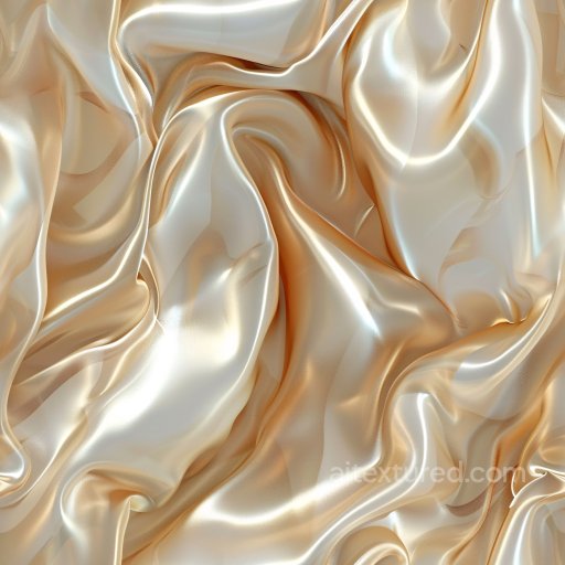Seamless 3D PBR Texture of Glossy Satin Fabric with Light Cream and Champagne Highlights texture preview