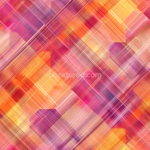 Seamless 3D Plaid Metal PBR Texture with Warm Orange and Pink Hues