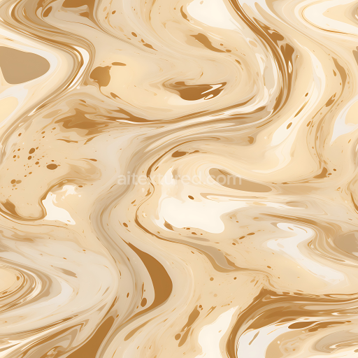 Seamless 3D Brown and Cream Marble Swirls PBR Texture with Polished Stone Finish