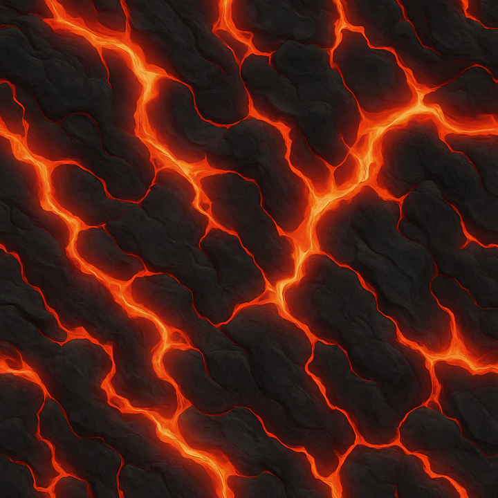 Stylized Magma seamless PBR texture preview