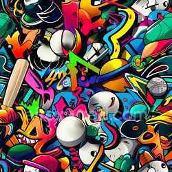 seamless Seamless 3D PBR texture of vibrant colorful urban graffiti art texture 8k free download PBR