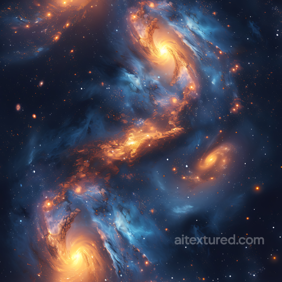 Space PBR Texture Featuring Vibrant Spiral Galaxies and Nebula Clouds Star, space, planets texture preview