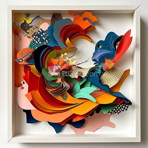 Seamless 3D PBR Texture with Vibrant Layered Animal Patterns and Multicolor Abstract Design