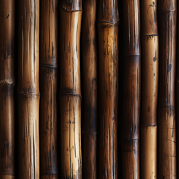 Glossy Polished Bamboo Culms with Natural Weathering seamless PBR texture preview