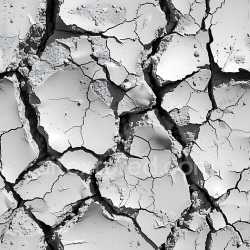 seamless Seamless 3D Cracked White Plaster & Hole PBR Texture with Rugged Fractures texture 8k free download PBR