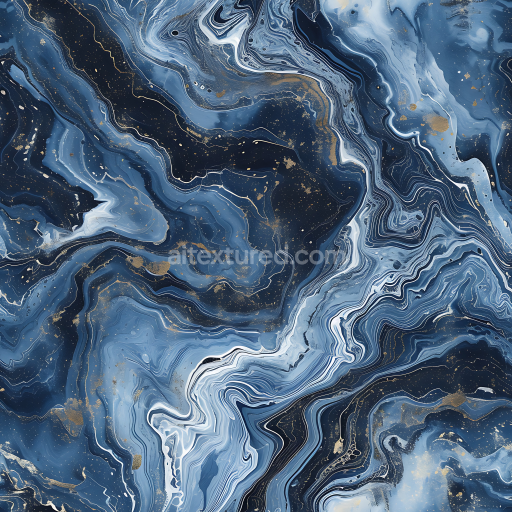 Seamless 3D Blue Marble PBR Texture with Flowing Gold Veins and Polished Finish