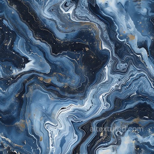 Blue Marble PBR Texture with Flowing Gold Veins and Polished Finish seamless Marble PBR texture