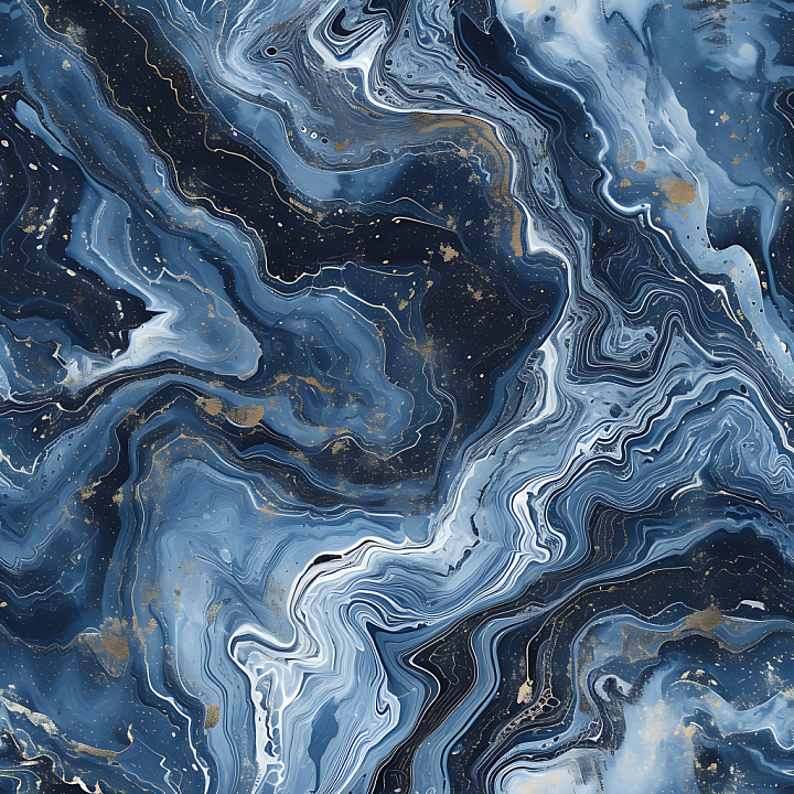 Blue Marble with Flowing Gold Veins and Polished Finish seamless PBR texture preview
