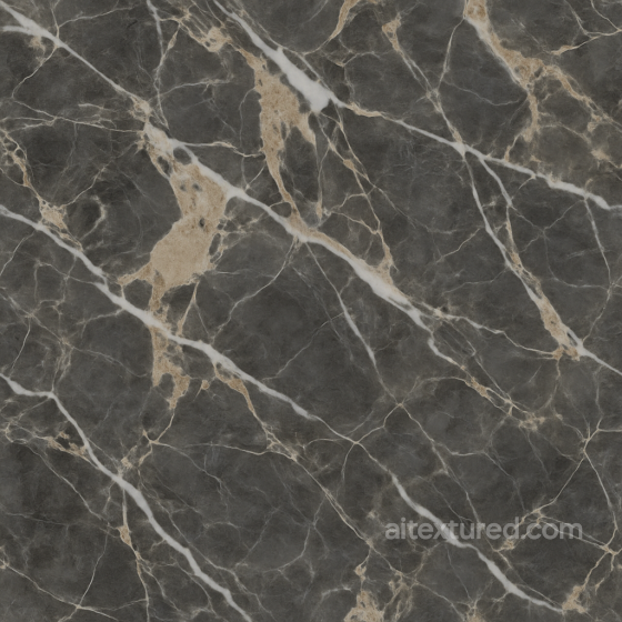 Seamless Stone PBR Texture - Polished Marble Mix Dark Gray Beige White Veining Stone texture preview
