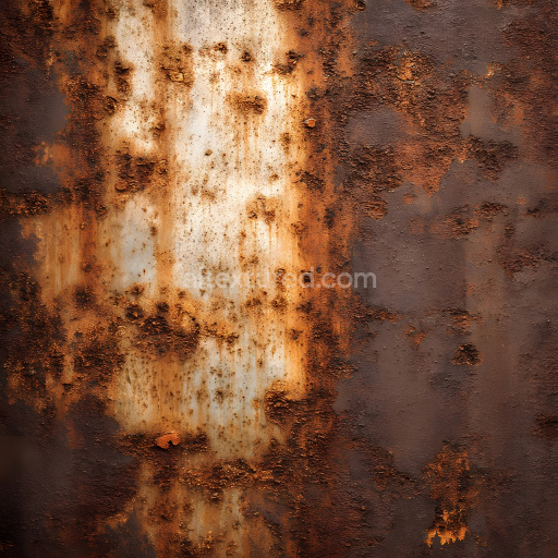 Seamless 3D PBR Rusted Metal Texture with Cracked, Pitted Surface in Warm Brown Tones