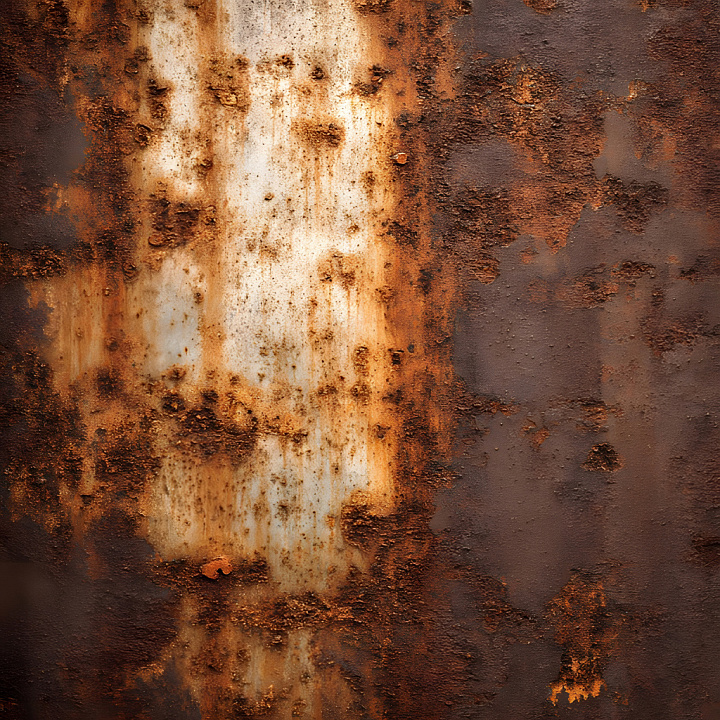Rusted Metal with Cracked, Pitted Surface in Warm Brown Tones seamless PBR texture preview