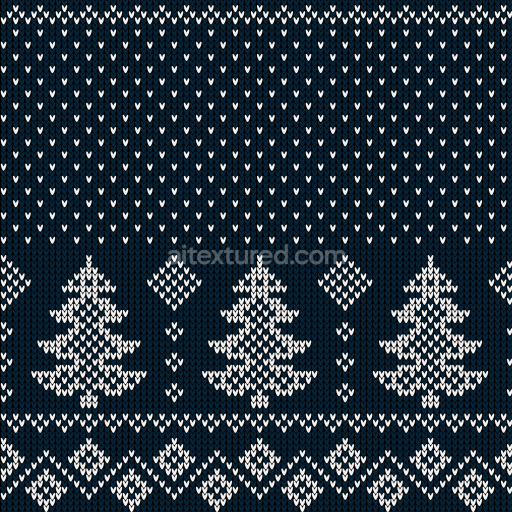 Seamless 3D PBR Knitted Christmas Tree Pattern Fabric Texture