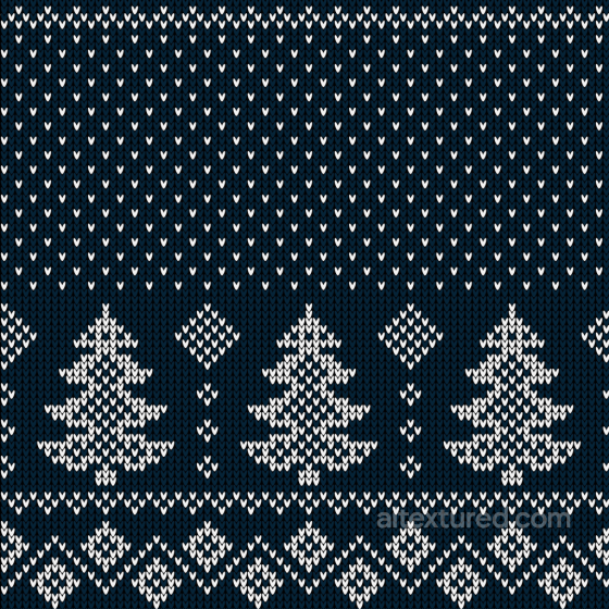 Knitted Christmas Sweater Texture with White Trees on Navy Background All Christmas Digital paper texture preview