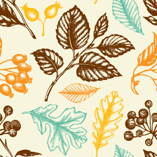 Featuring Autumn Leaves Illustration in Warm Tones seamless Autumn Leaves  PBR texture