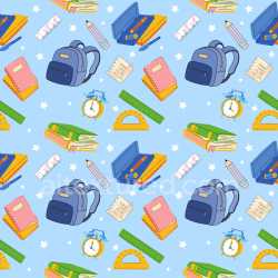Pattern Bundle - Seamless 3D Pattern PBR Texture with Back to School Motifs and Playful Color Rhythm texture preview
