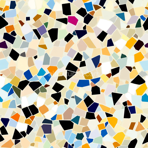 Seamless 3D Mosaic PBR Texture Featuring Multicolored Terrazzo Chips with Creamy Base texture preview