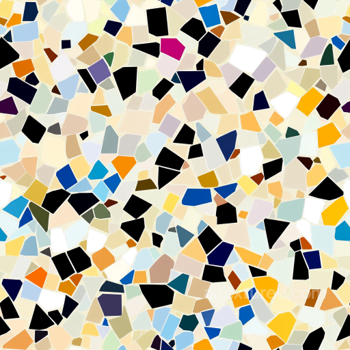 Mosaic PBR Texture Featuring Multicolored Terrazzo Chips with Creamy Base seamless Mosaic PBR texture
