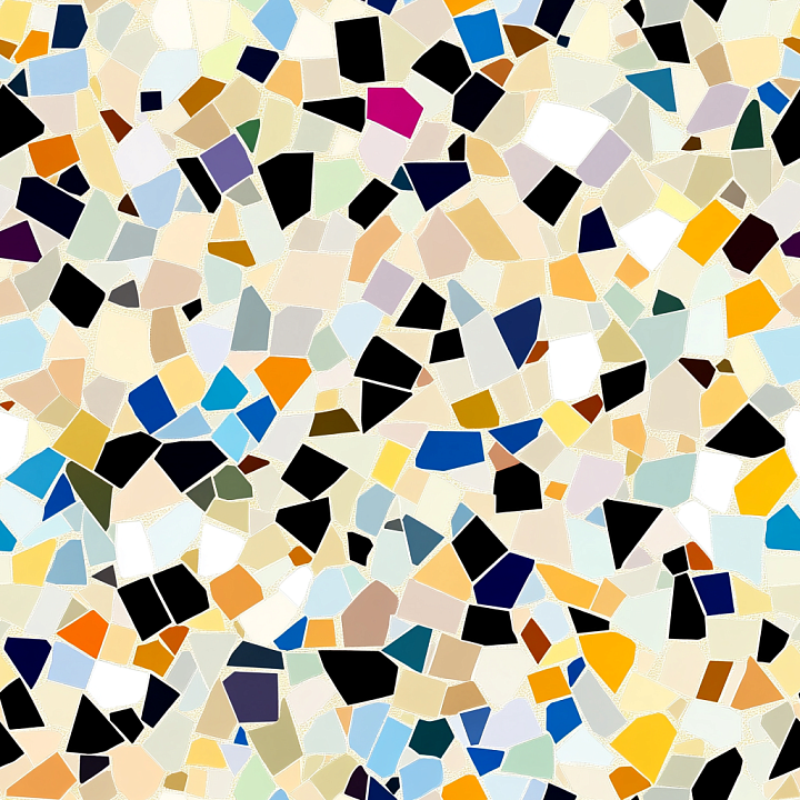 Mosaic Featuring Multicolored Terrazzo Chips with Creamy Base seamless PBR texture preview