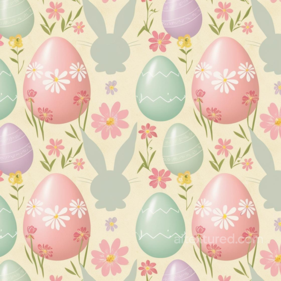 All Easter Digital paper Texture of Pastel Easter Eggs, Rabbits, and Spring Flowers All Easter Digital paper texture preview