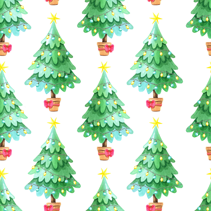 All Christmas Digital paper of Watercolor Christmas Tree Digital Paper… seamless PBR texture preview
