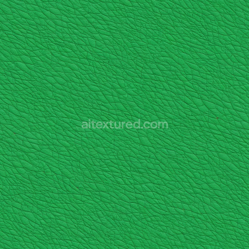 Seamless 3D vibrant green pebbled leather PBR texture with fine grain and natural wrinkles