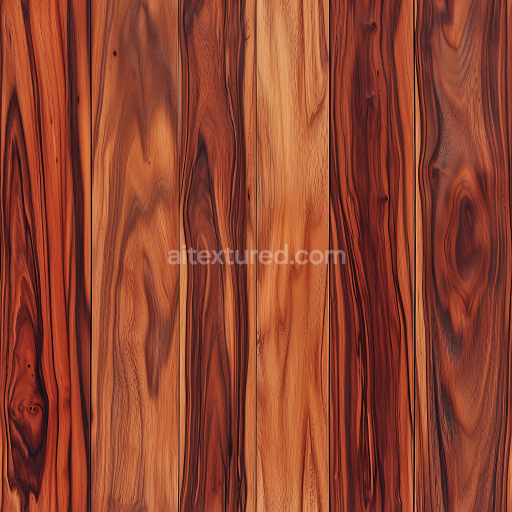 Preview — Seamless 3D Rustic Redwood Wood Planks PBR Texture with Knotted Grain