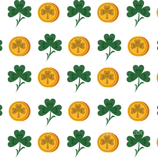 Featuring Green Shamrocks and Golden Coins seamless St patrick digital paper bundle PBR texture