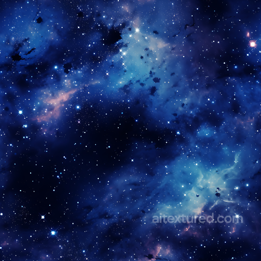 Space PBR Texture Featuring Detailed Blue Nebula and Starfield seamless Star, space, planets PBR texture