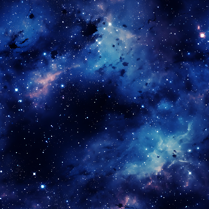 Space Featuring Detailed Blue Nebula and Starfield seamless PBR texture preview