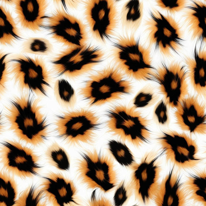 Leopard Print Fur with Realistic Soft Hair Detail seamless PBR texture preview