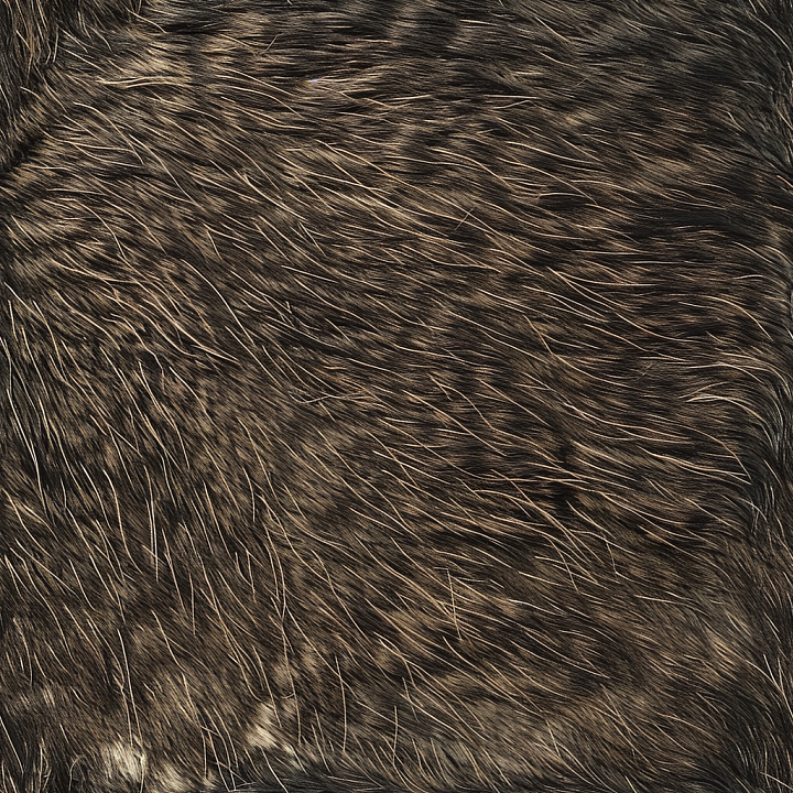 Brown Fur Leather with Realistic Hair Detail seamless PBR texture preview