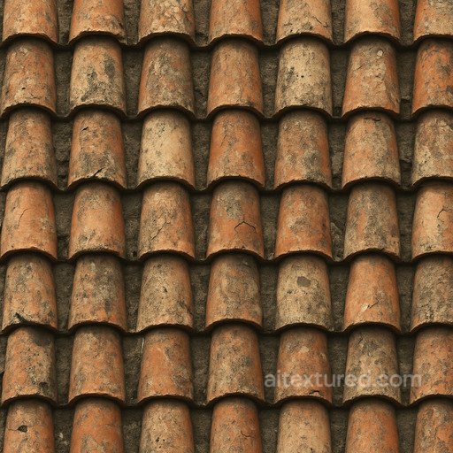 Weathered Clay Tiles Seamless Texture seamless Roofing PBR texture