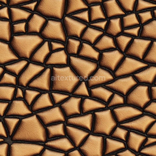 Seamless 3D cracked bronze leather PBR texture with detailed grain and soft wrinkles