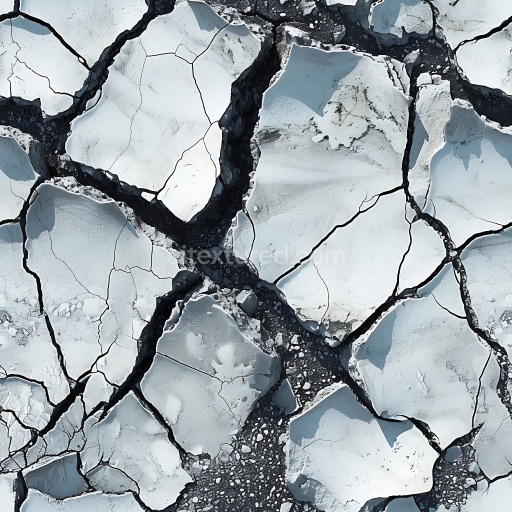 Seamless 3D Cracked Dry Earth PBR Texture with Large Broken Plates and Rough Surface