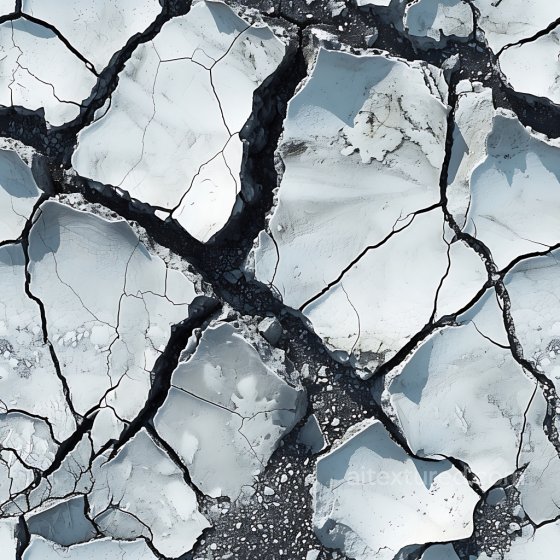 Cracked Dry Earth PBR Texture with Large Broken Plates and Rough Surface Cracked & Holes texture preview