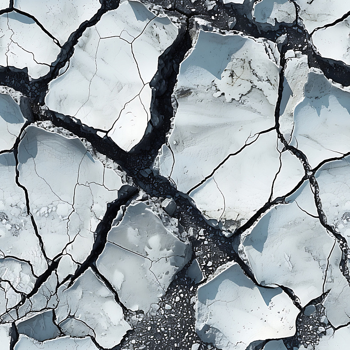 Cracked Dry Earth with Large Broken Plates and Rough Surface seamless PBR texture preview